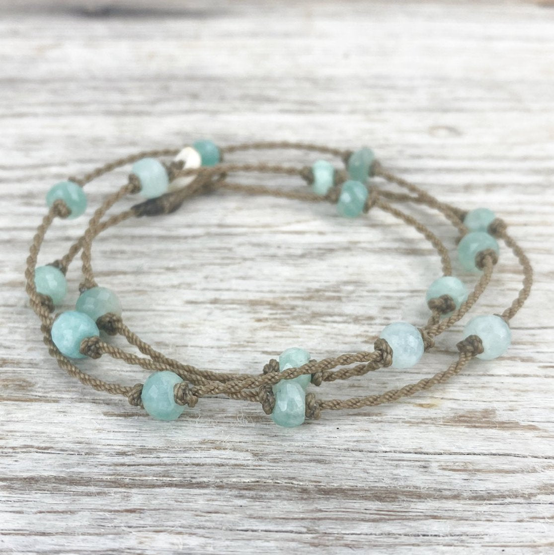 Wrap-1072-Amazonite Faceted Rondelle Petite