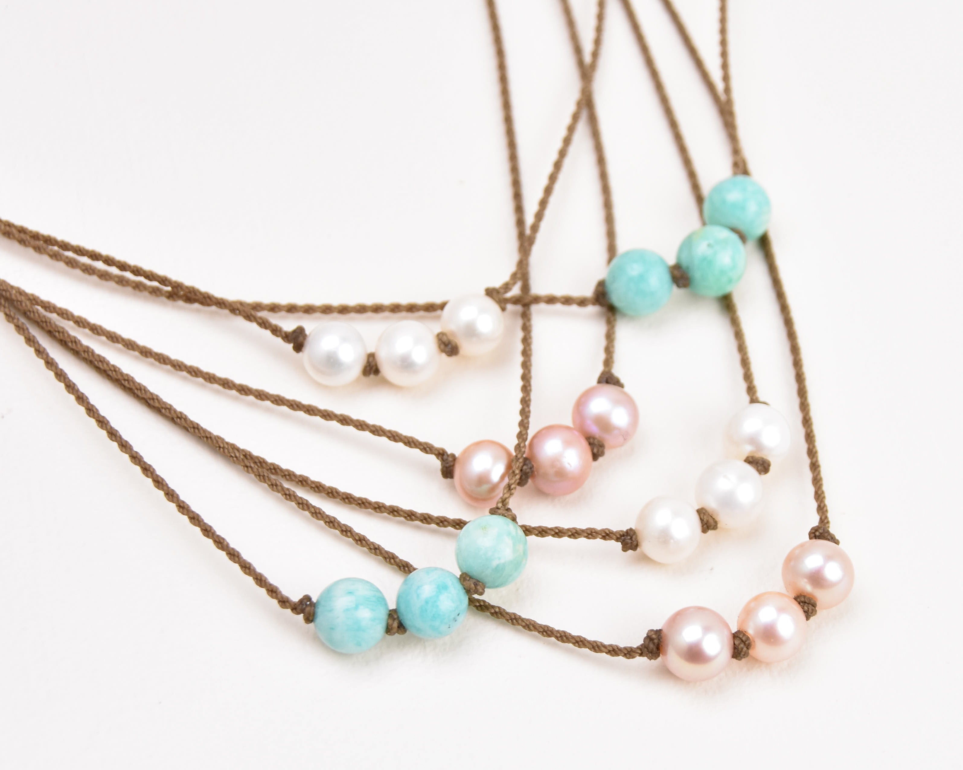 Triple Knotted Necklace Tula Blue
