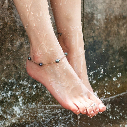 Mermaid + Peacock Pearl Princess Anklets