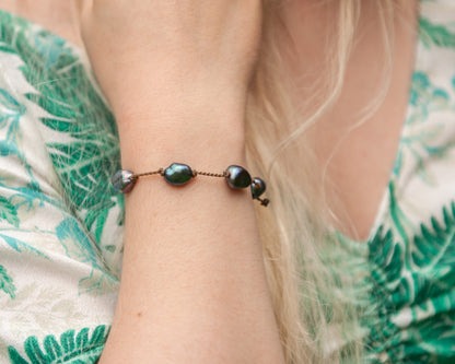 Mermaid + Peacock Pearl Bracelets