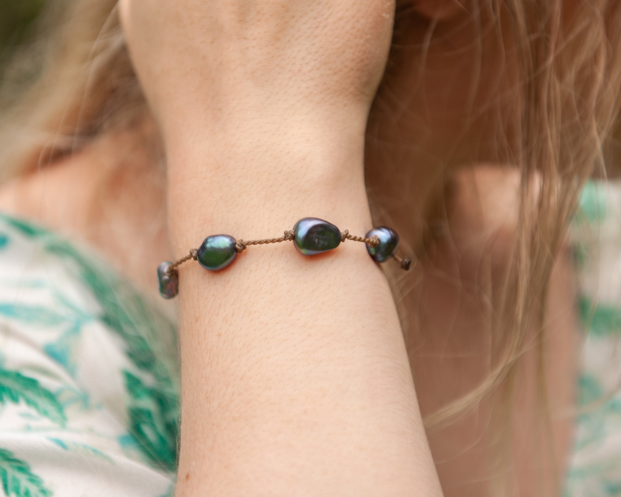 Mermaid + Peacock Pearl Bracelets