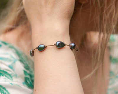 Mermaid + Peacock Pearl Bracelets