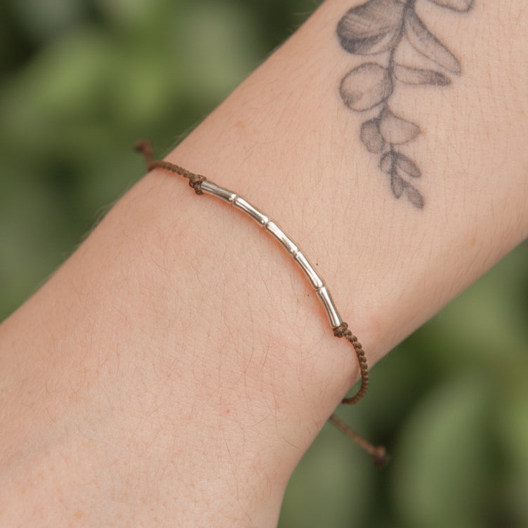 Silver Bamboo Bracelet