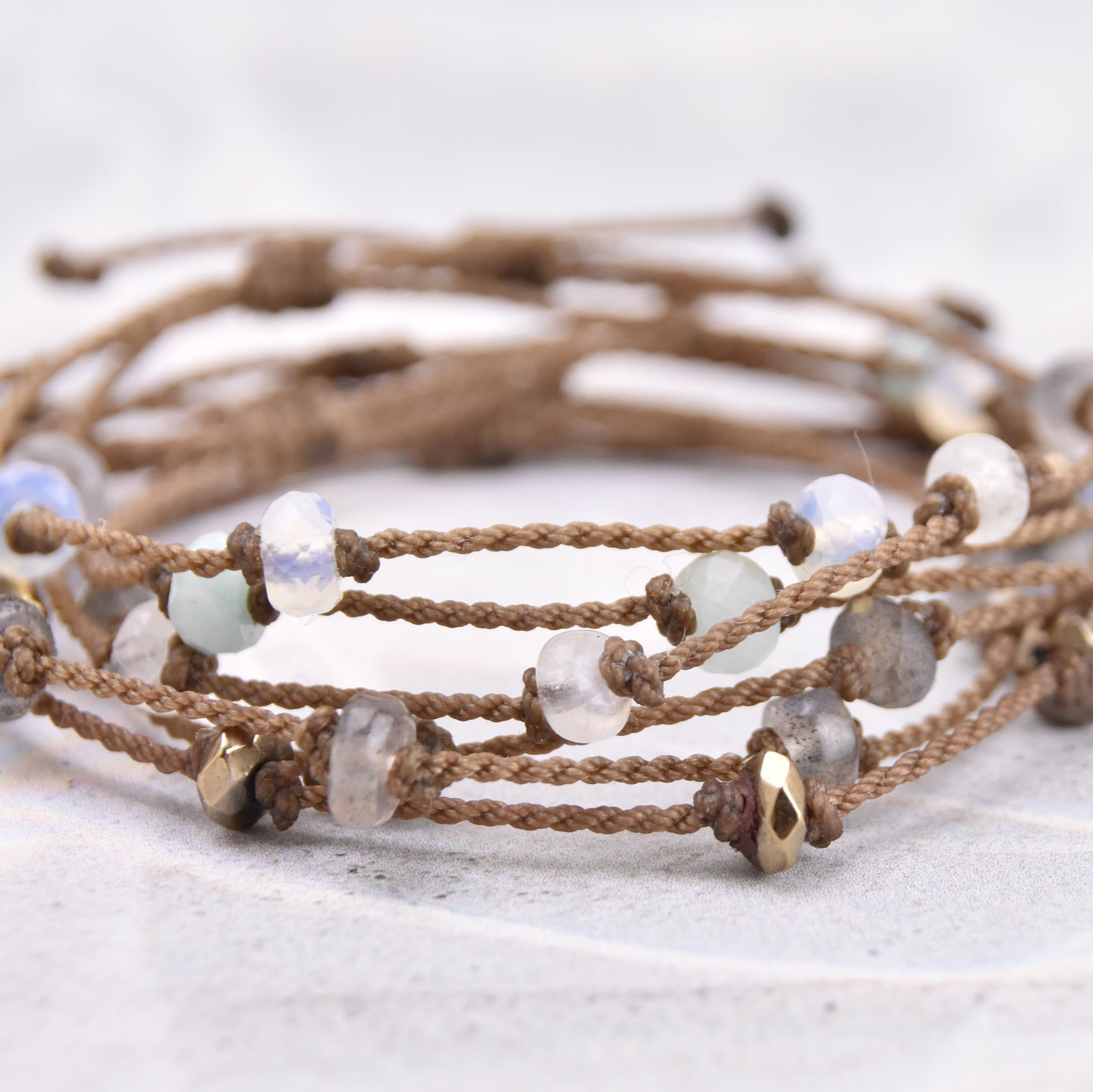 Stone Rondelle Bracelets