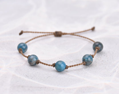 Botswana Agate, Labradorite, Apatite + Conch Shell Bracelets