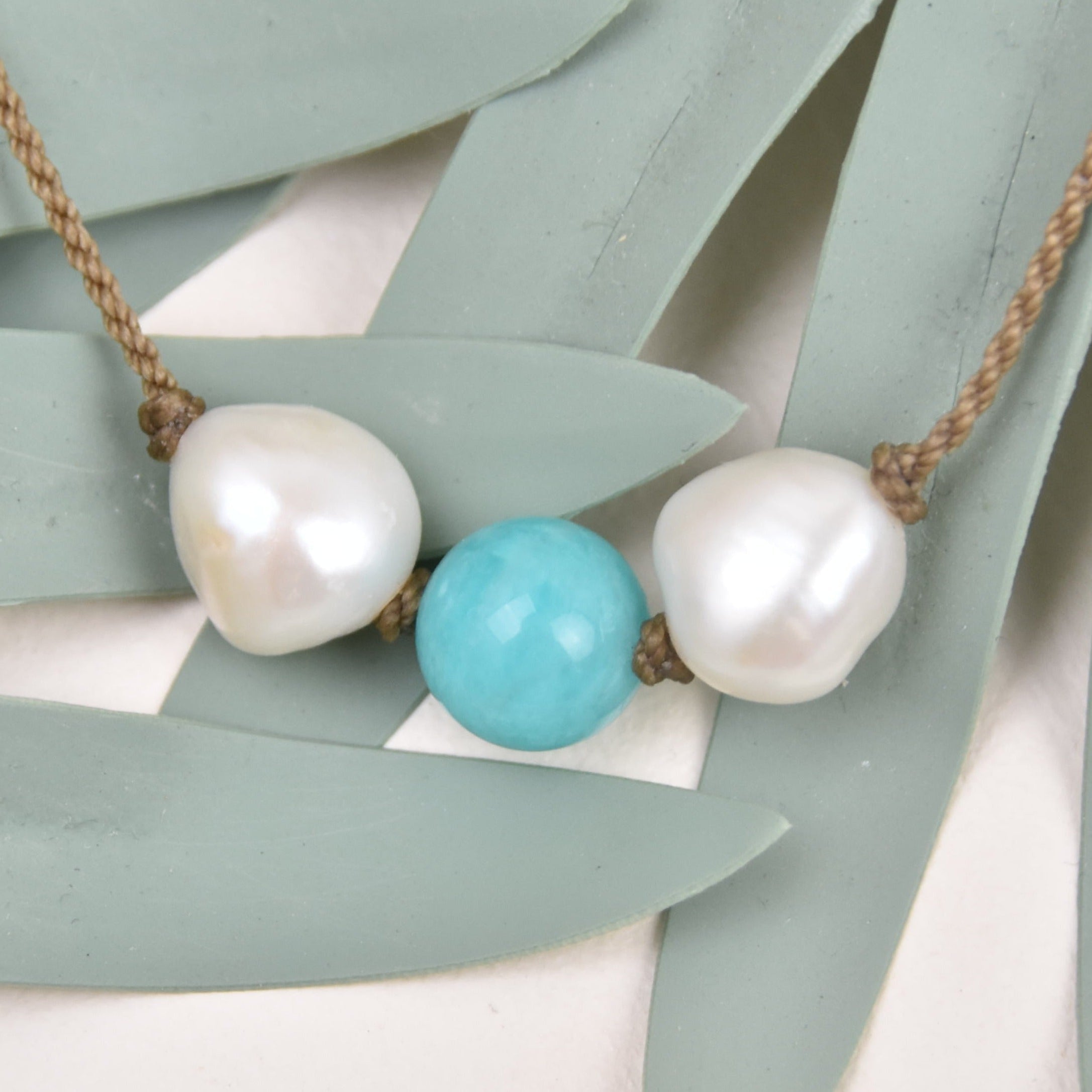 Triple Pearl + Amazonite Necklace | St John Love