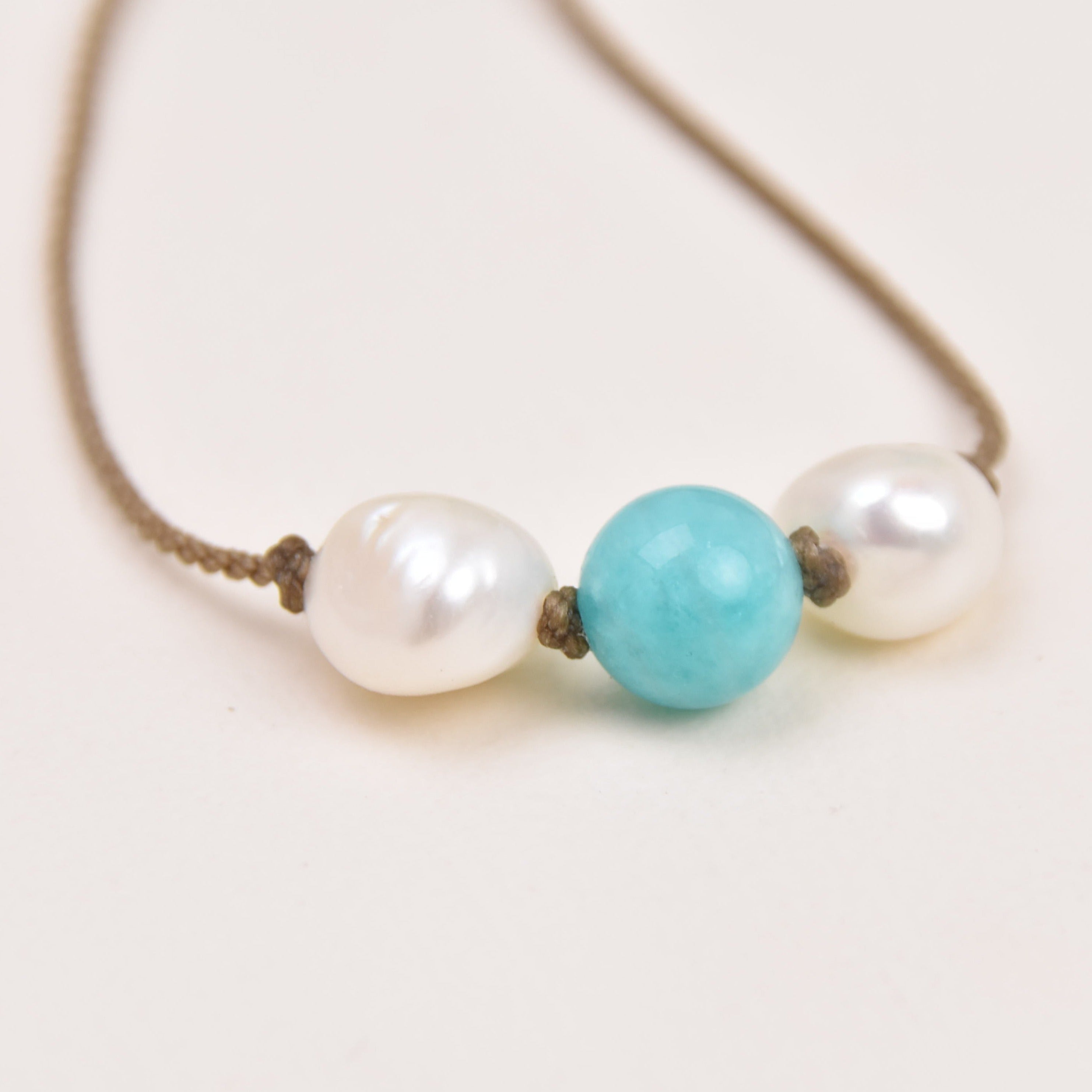 Triple Pearl + Amazonite Necklace | St John Love