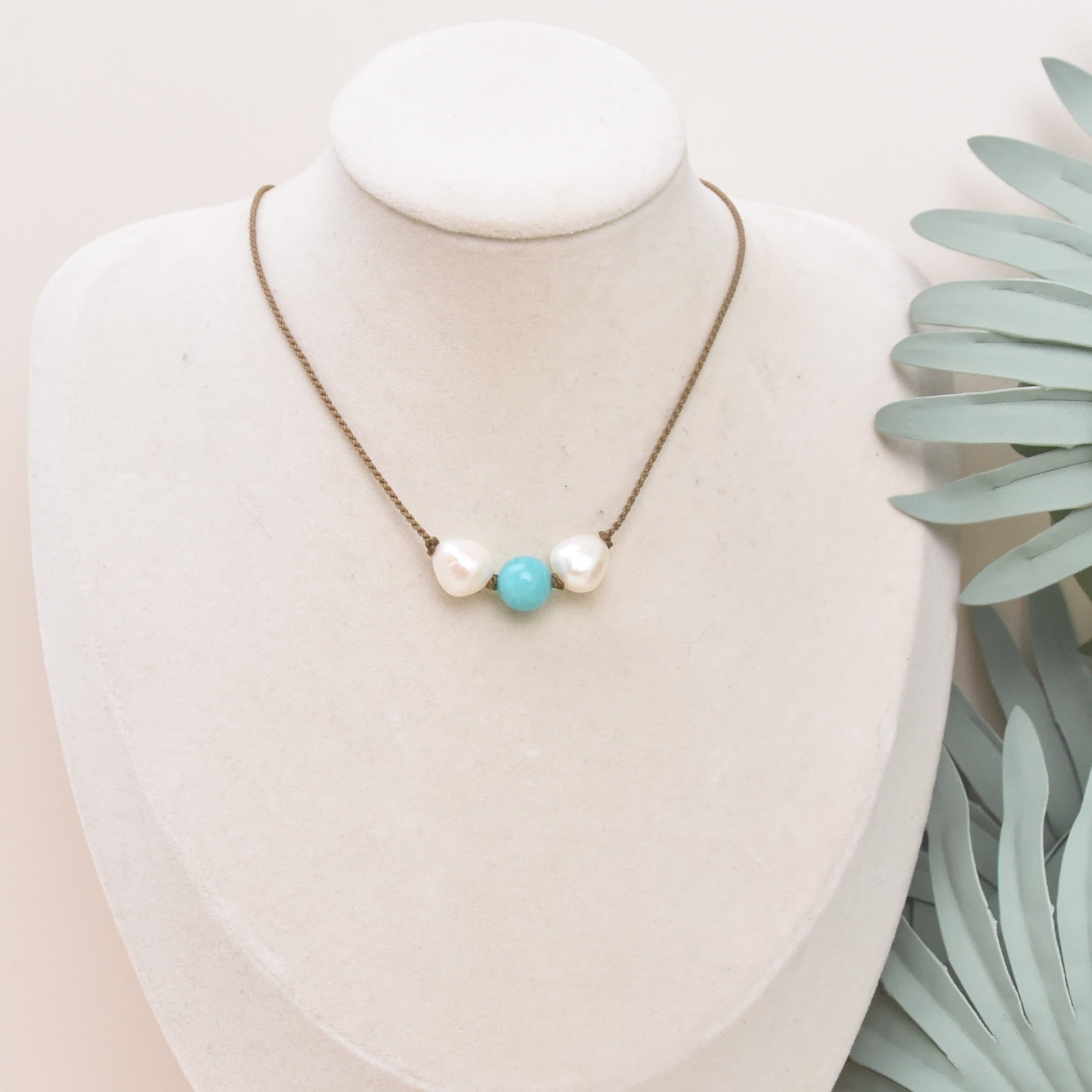 Triple Pearl + Amazonite Necklace | St John Love