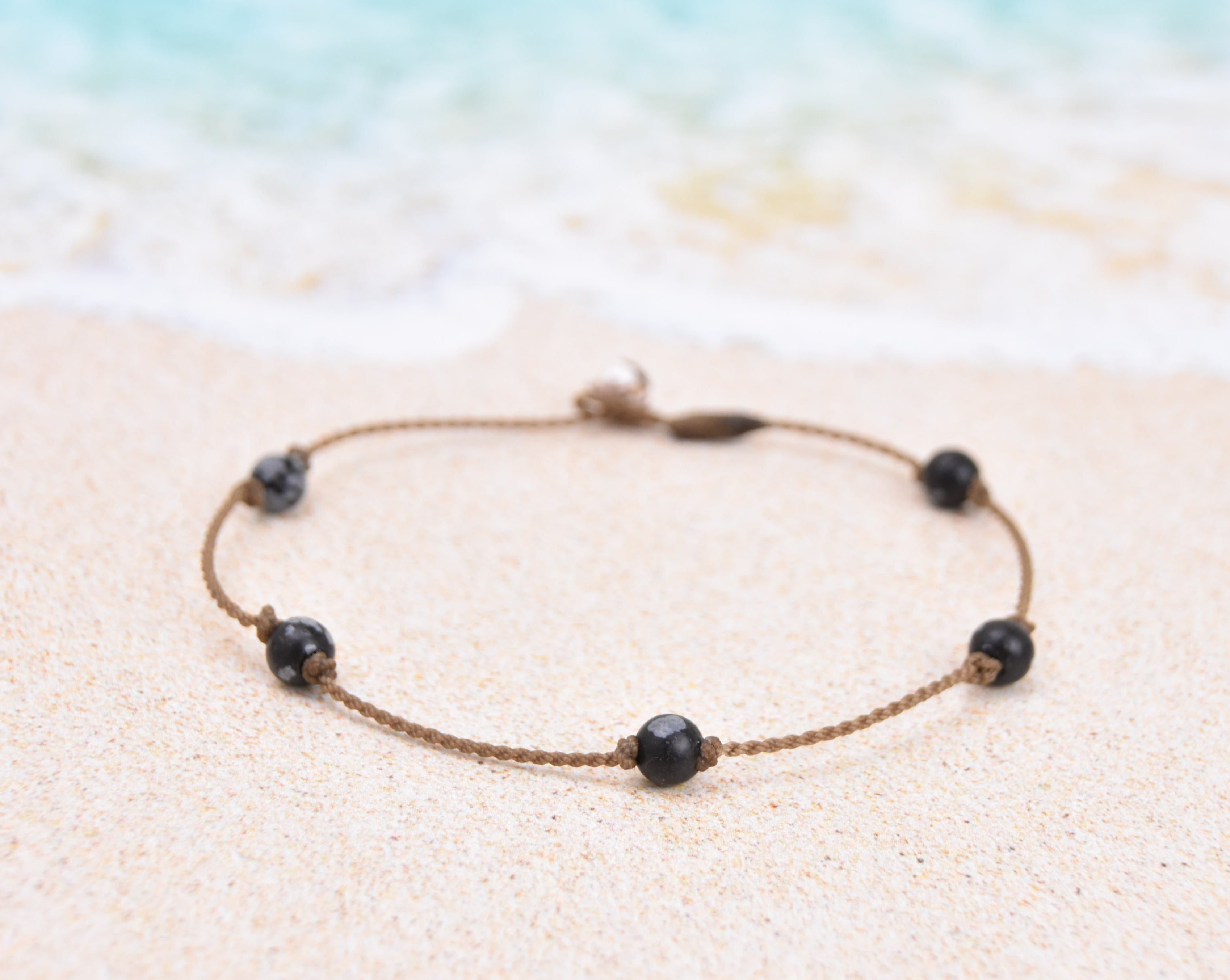 Black Stones Princess Anklets
