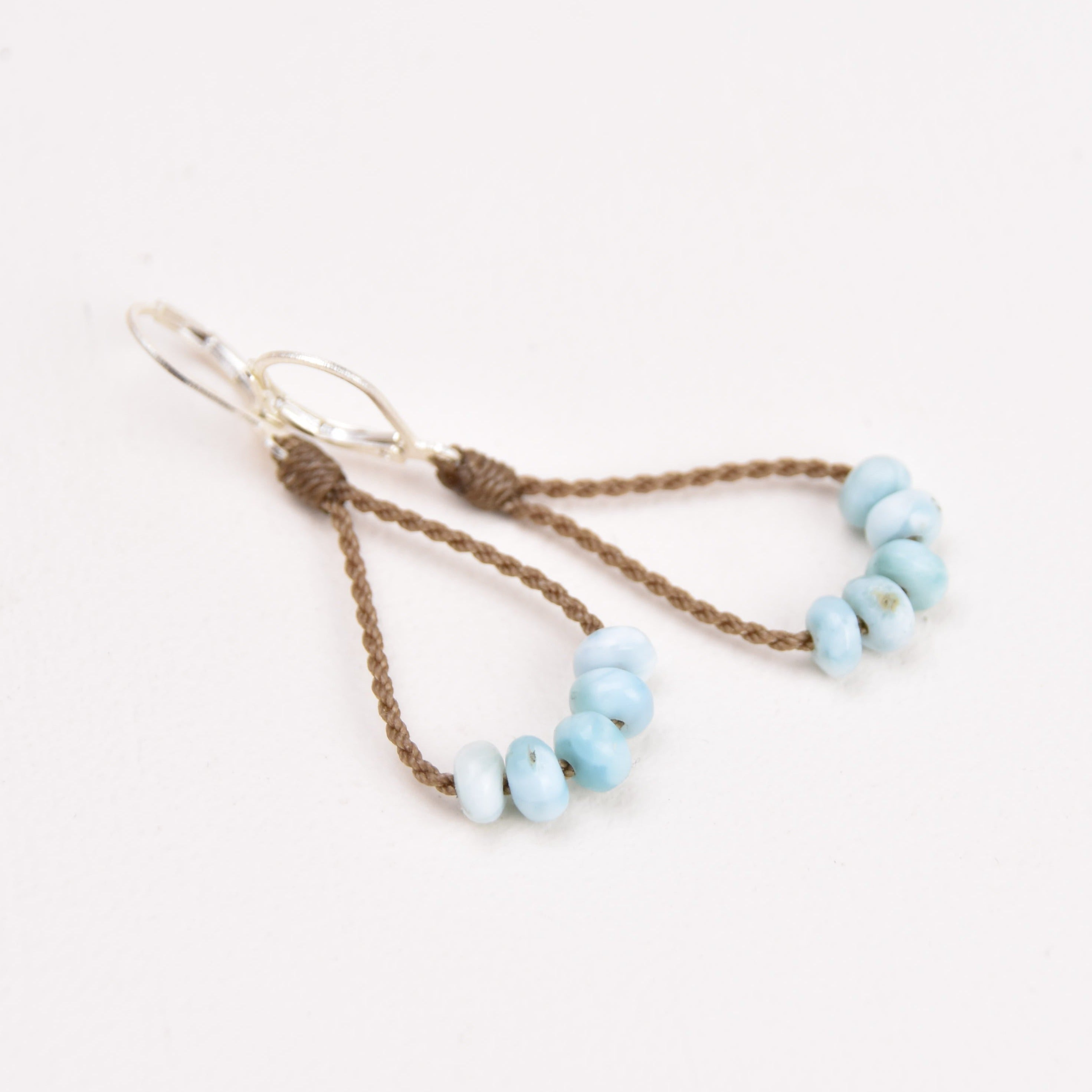 Dainty Larimar Loop Earrings