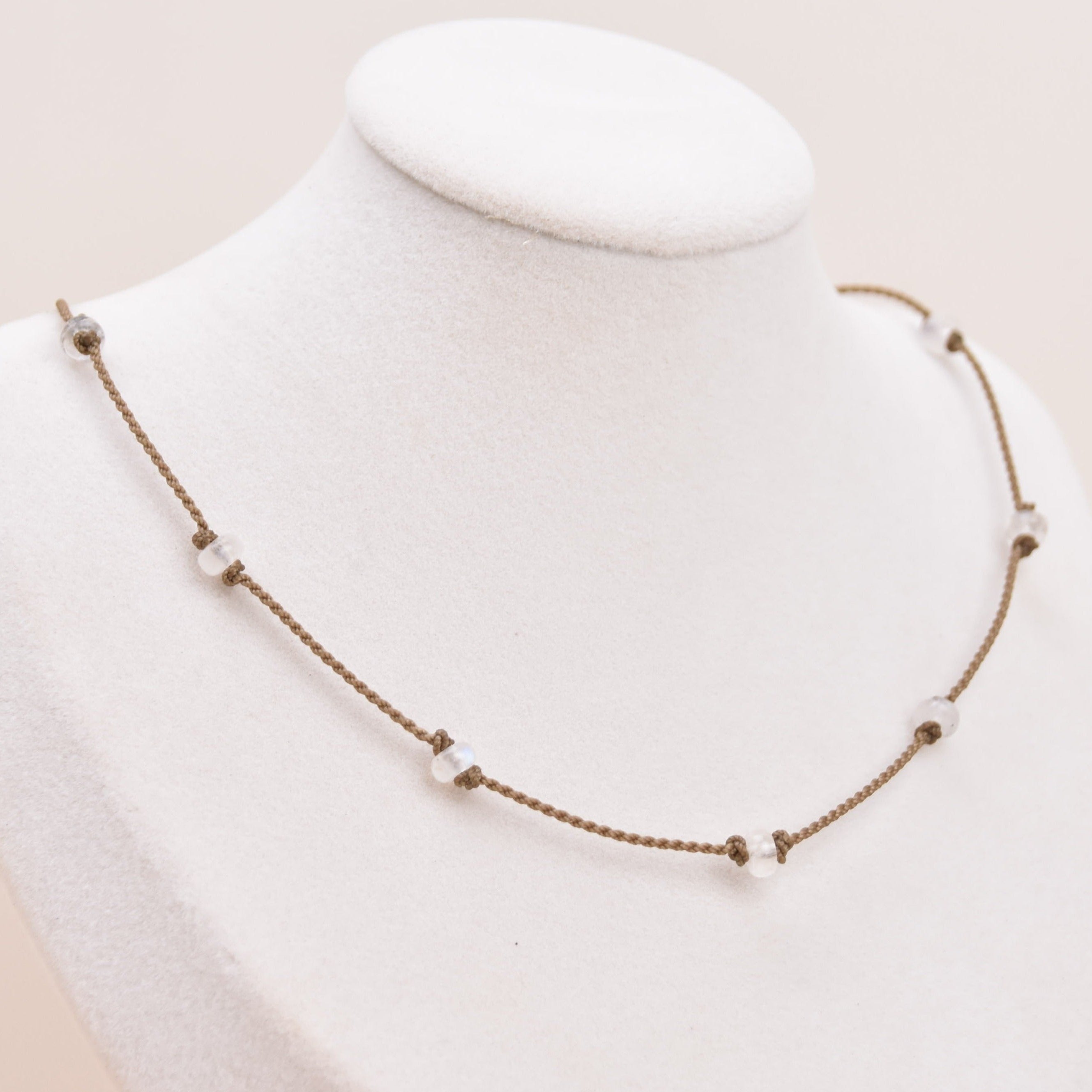 Princess Necklace-0128-Moonstone Rondelle Petite