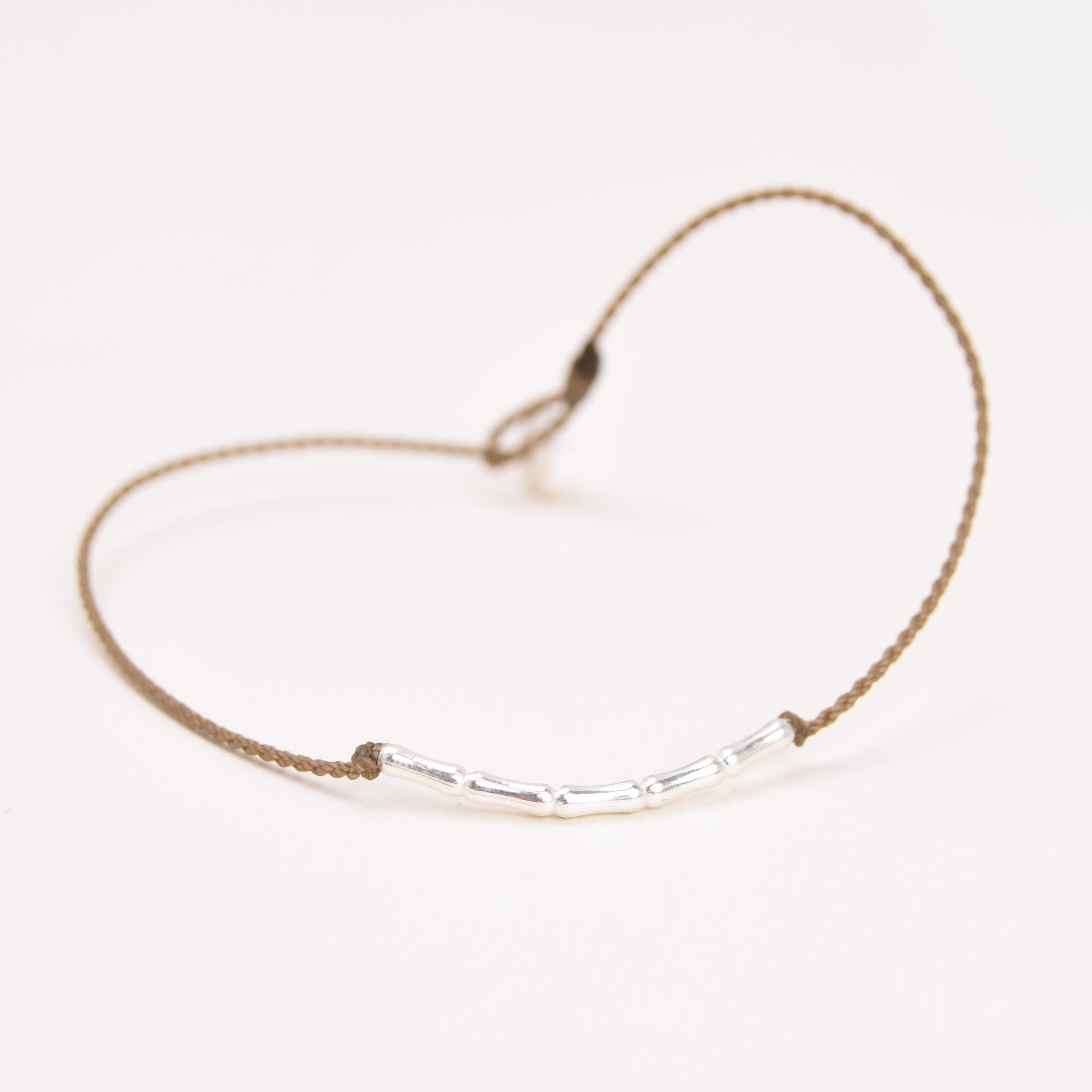 Sterling Silver Bamboo Anklet