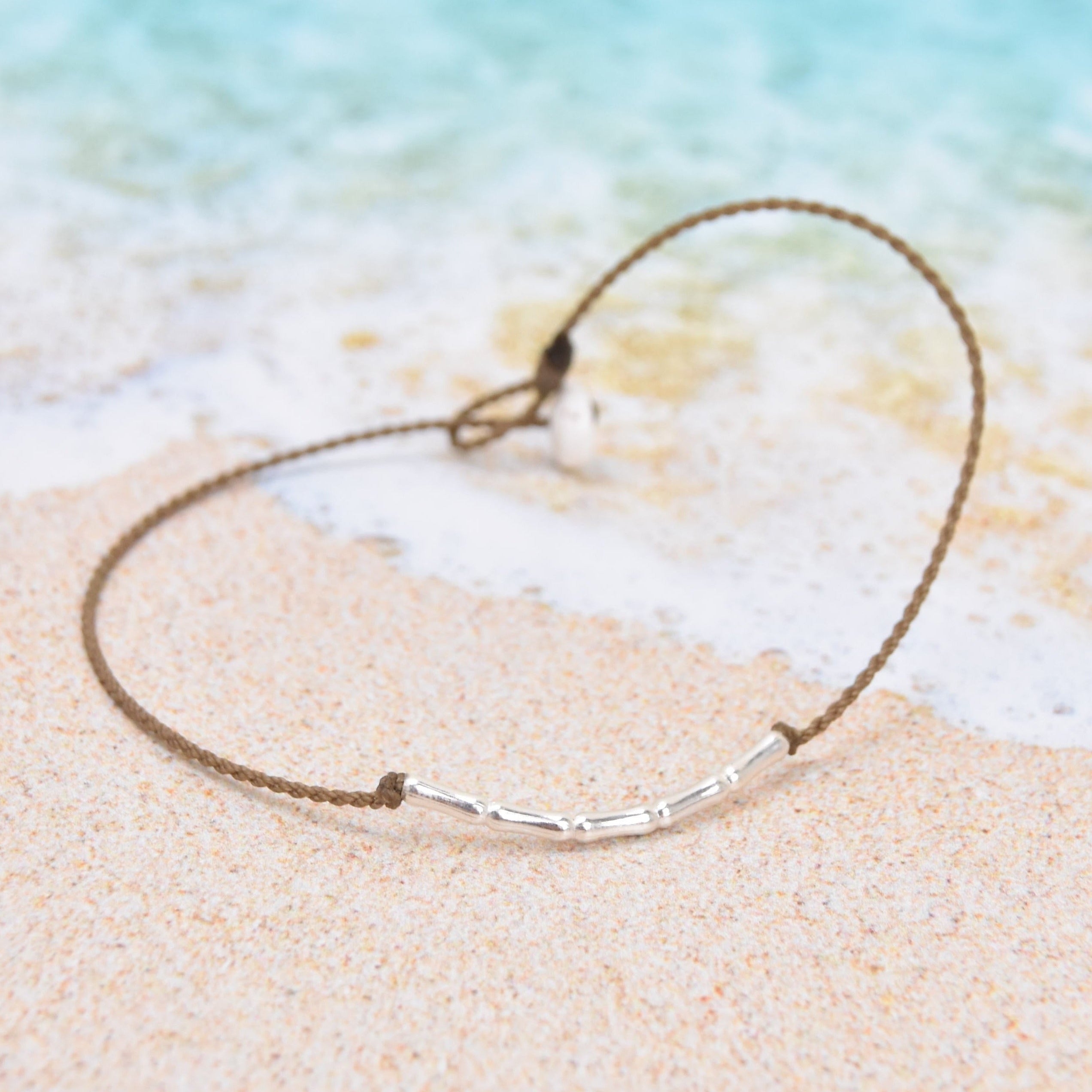 Sterling Silver Bamboo Anklet