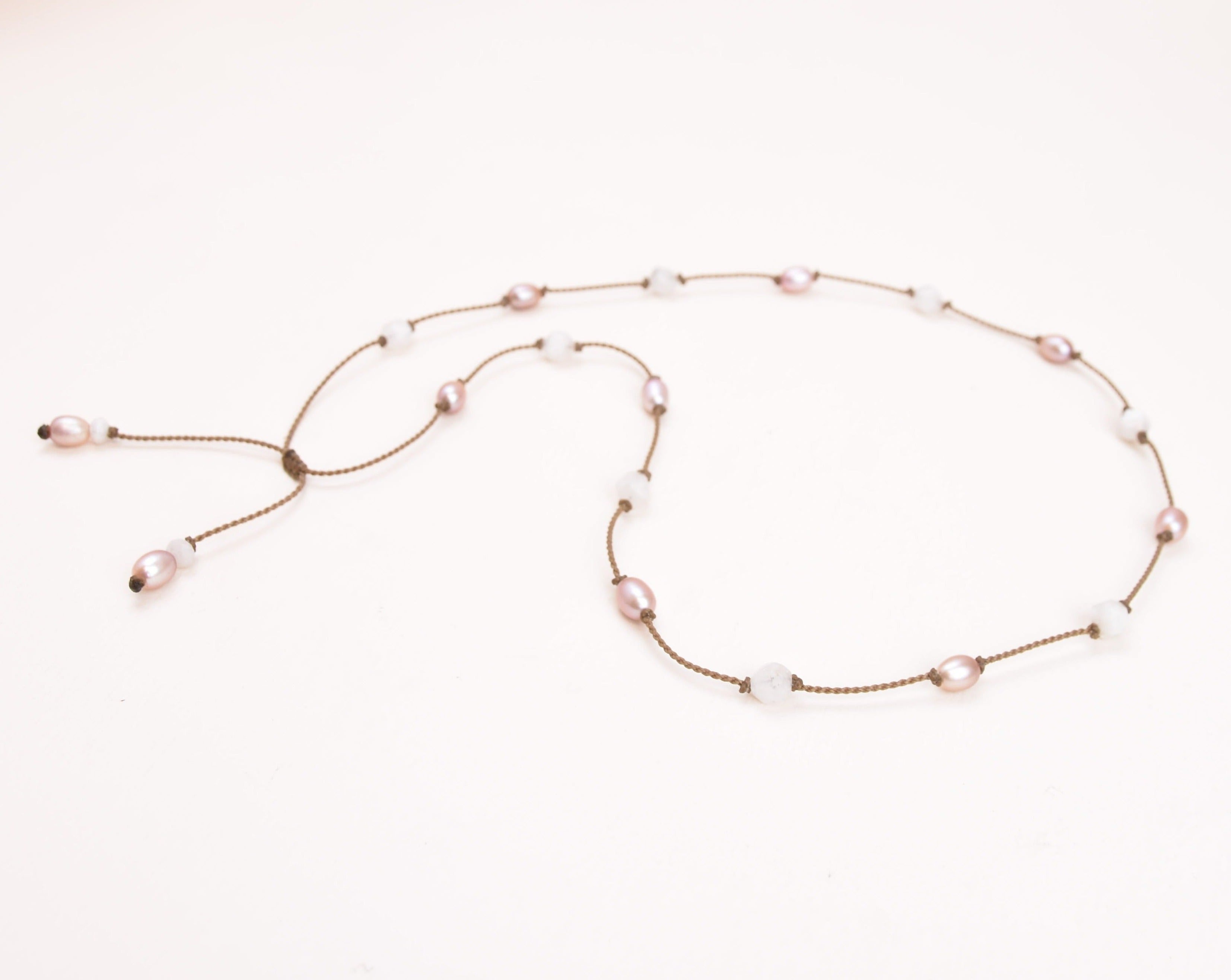Pearl + Stone Duets - necklace + hatband