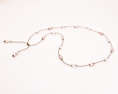 Pearl + Stone Duets - necklace + hatband