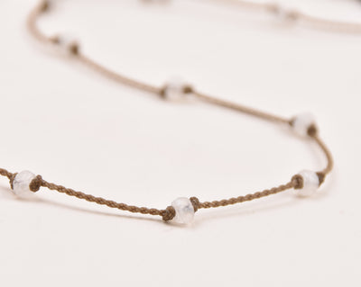 Wrap-0128-Moonstone Rondelle Faceted