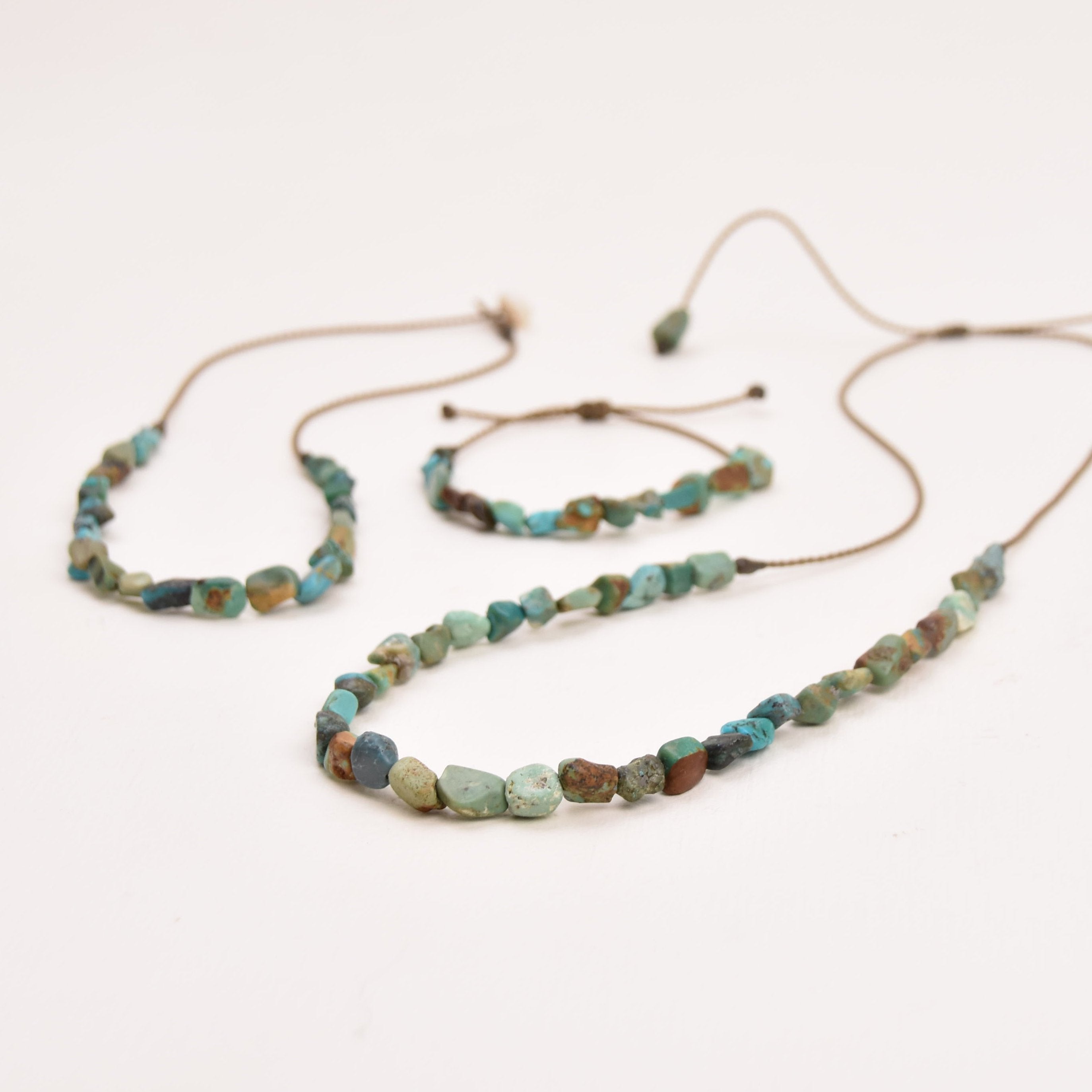 Turquoise Pebbles - Bracelet, Necklace, Duet, OR the whole set!