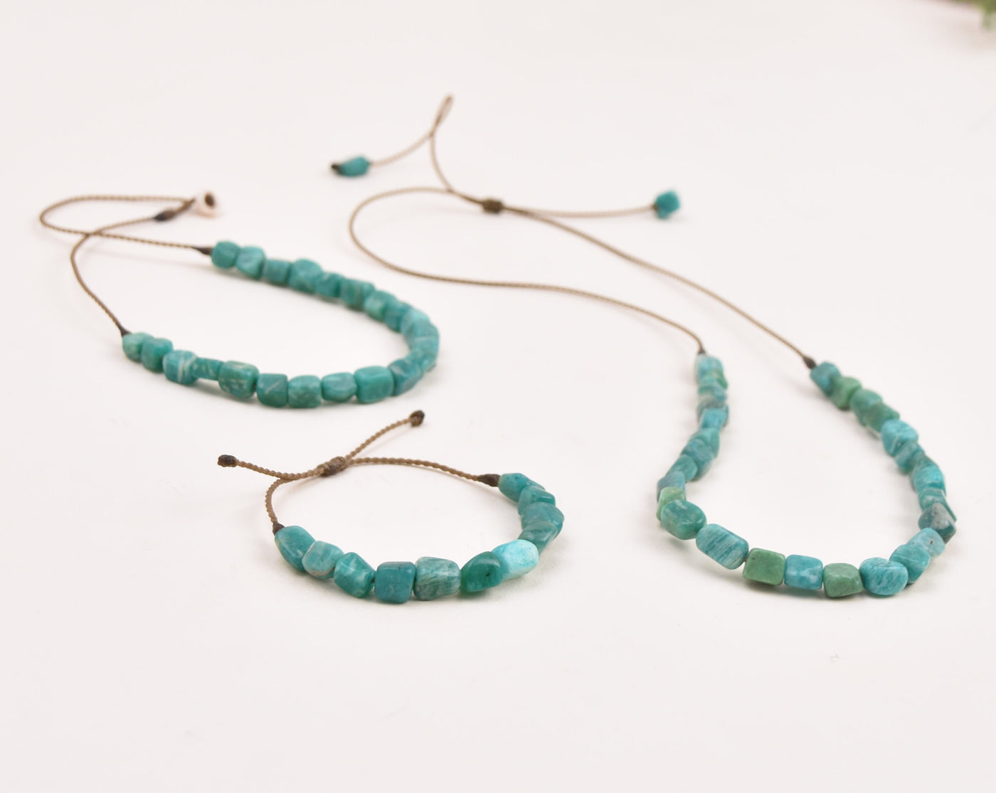 Amazonite Pebbles - Bracelet, Necklace, Duet, OR the whole set!