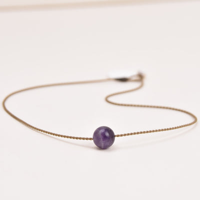 Classic Single Necklace-1641-Amethyst