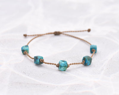 Amazonite, Prehnite, Chrysocolla & Pink Opal Cube Bracelets