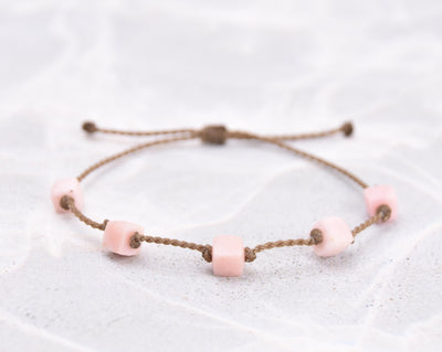 Amazonite, Prehnite, Chrysocolla & Pink Opal Cube Bracelets