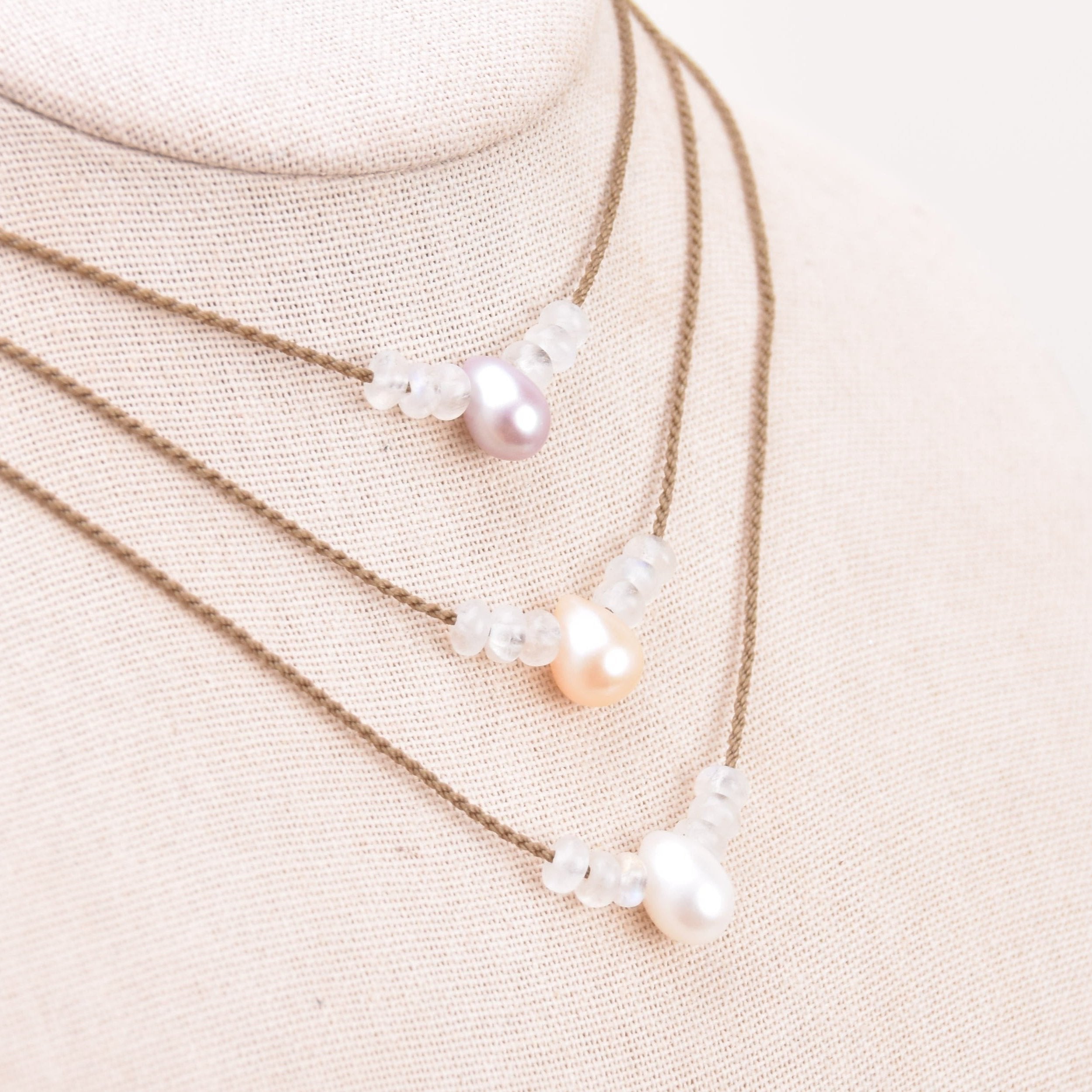 Moonstone + Teardrop Pearl Bohemian
