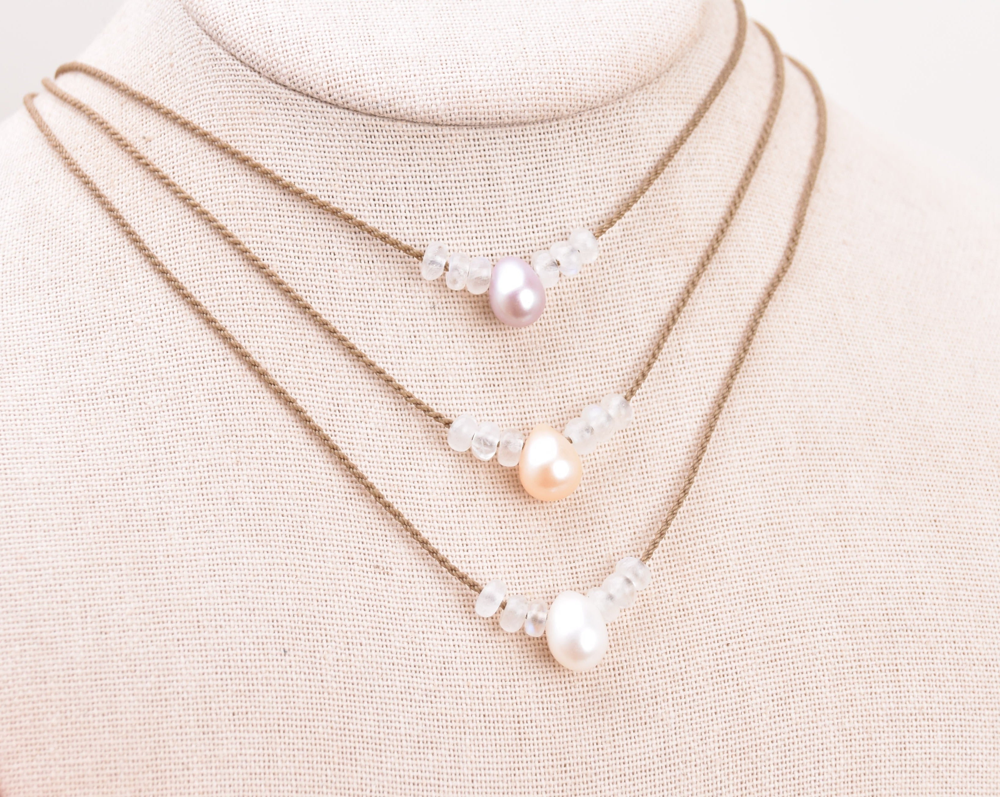 Moonstone + Teardrop Pearl Bohemian
