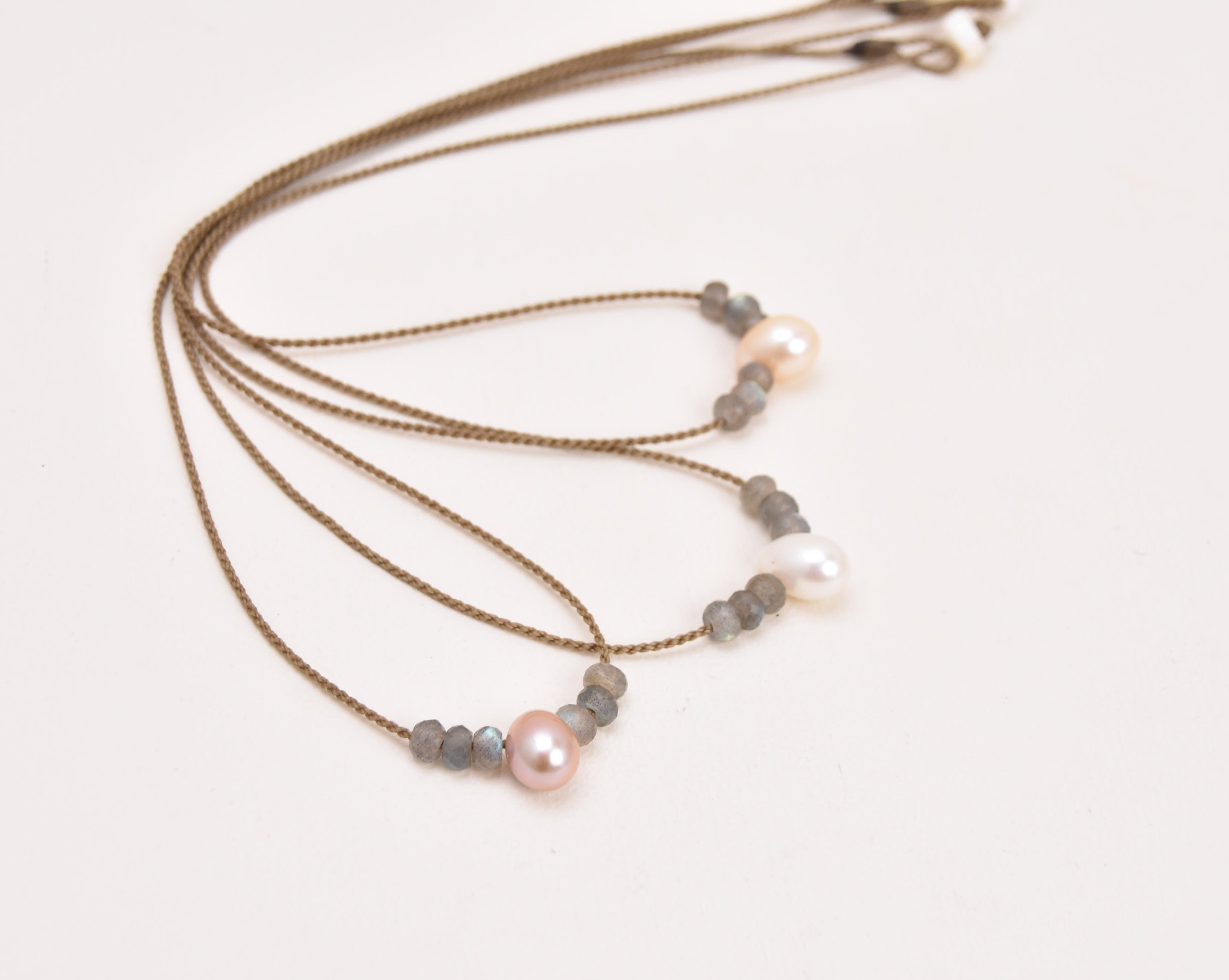 Labradorite + Teardrop Pearl Bohemian