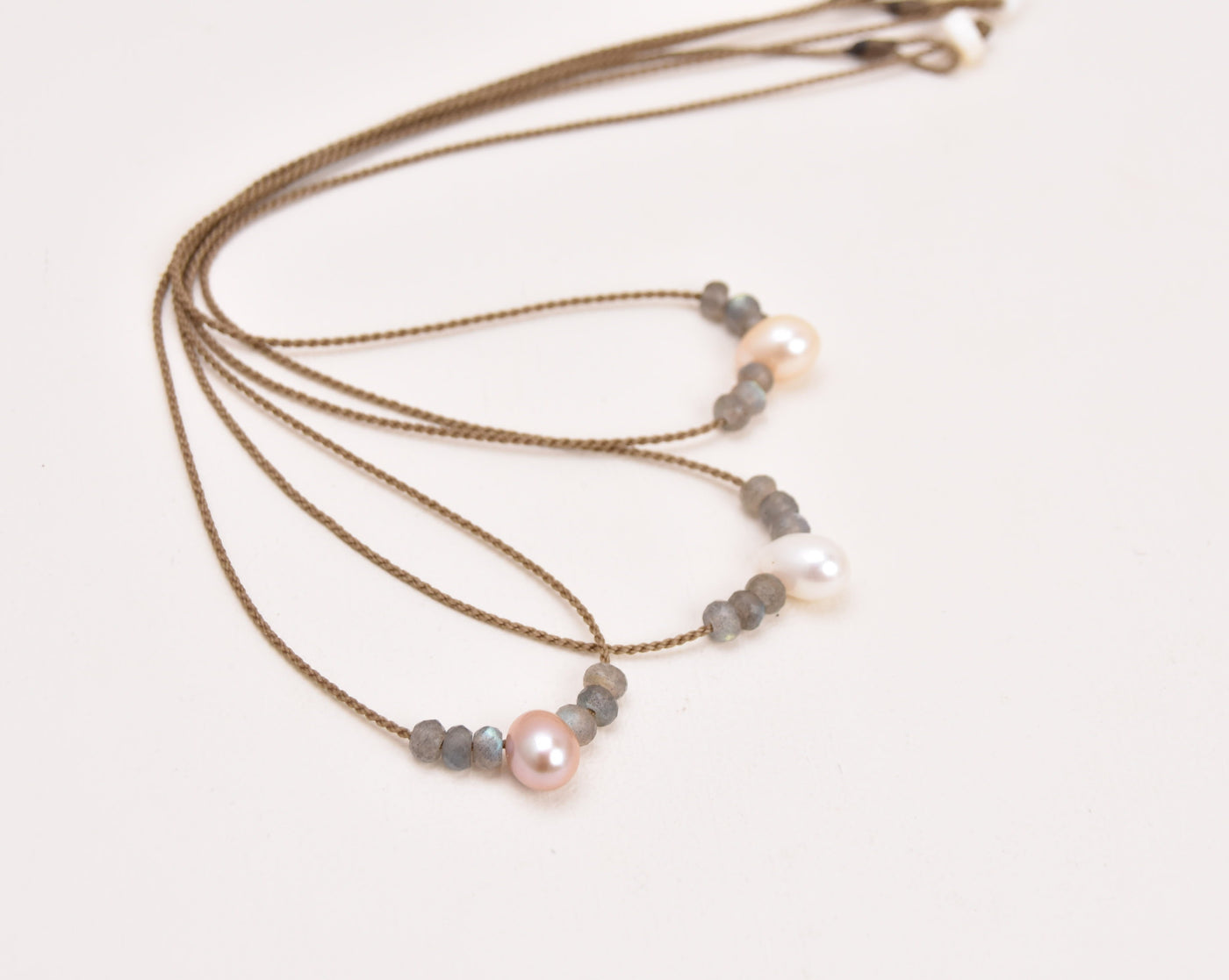 Labradorite + Teardrop Pearl Bohemian