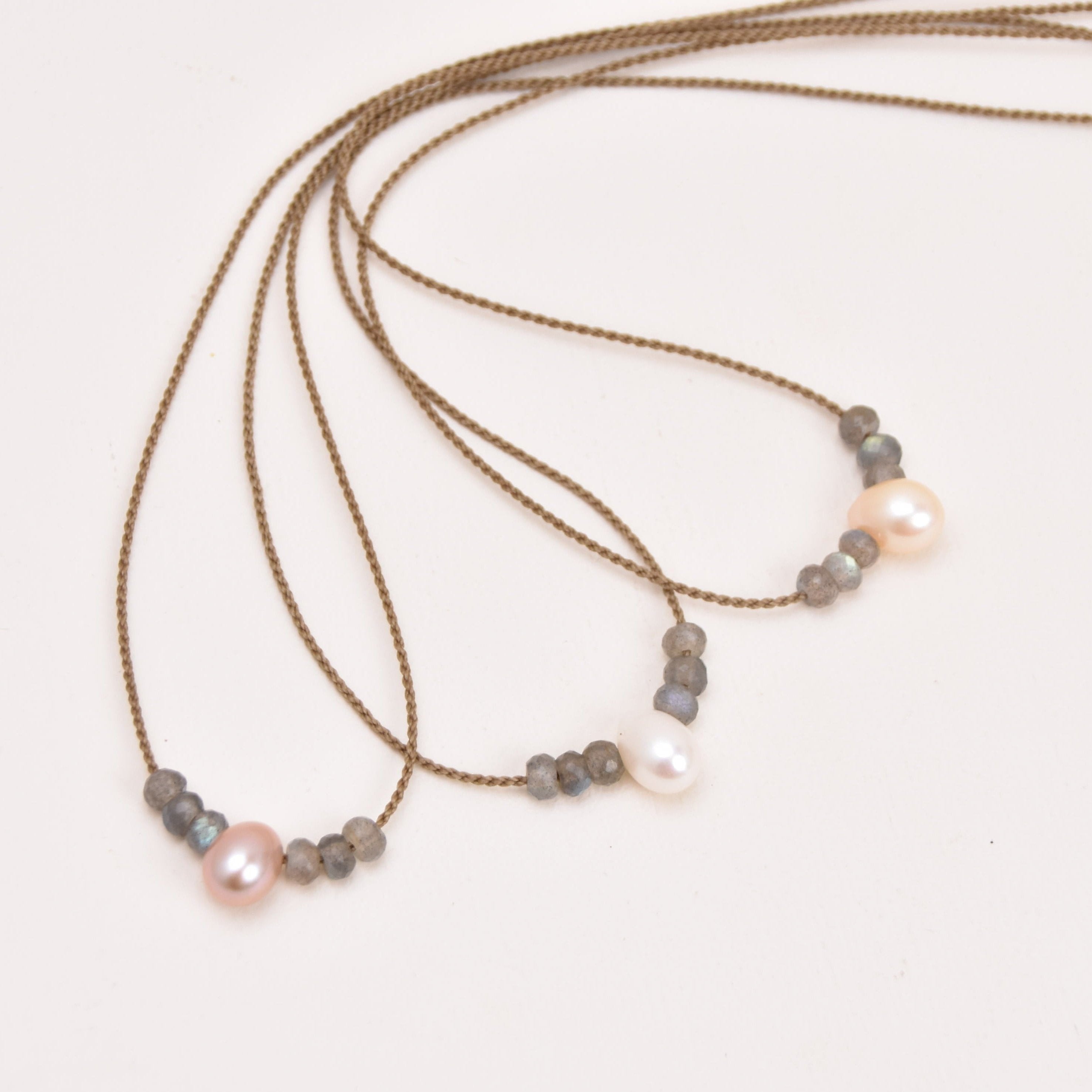 Labradorite + Teardrop Pearl Bohemian