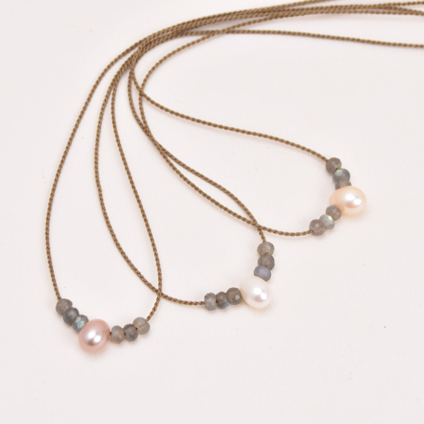 Labradorite + Teardrop Pearl Bohemian