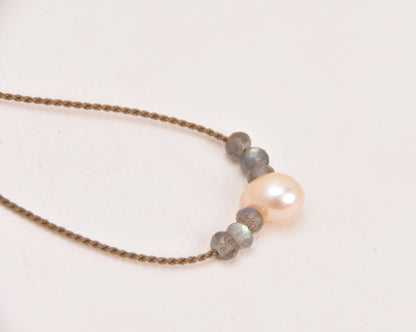 Labradorite + Teardrop Pearl Bohemian