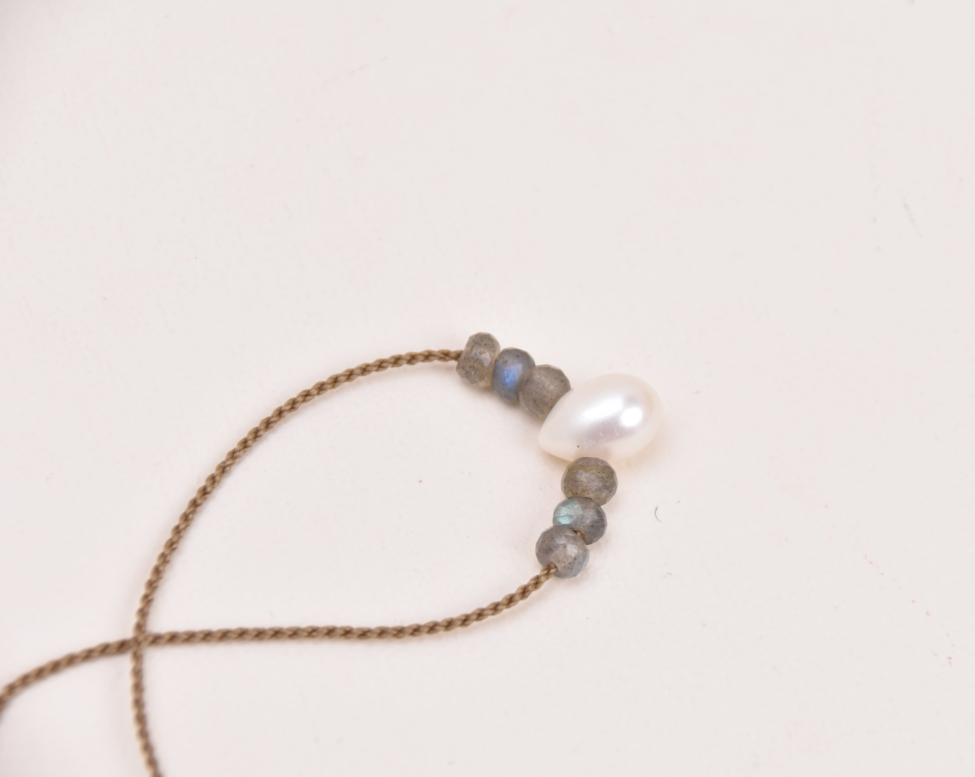 Labradorite + Teardrop Pearl Bohemian