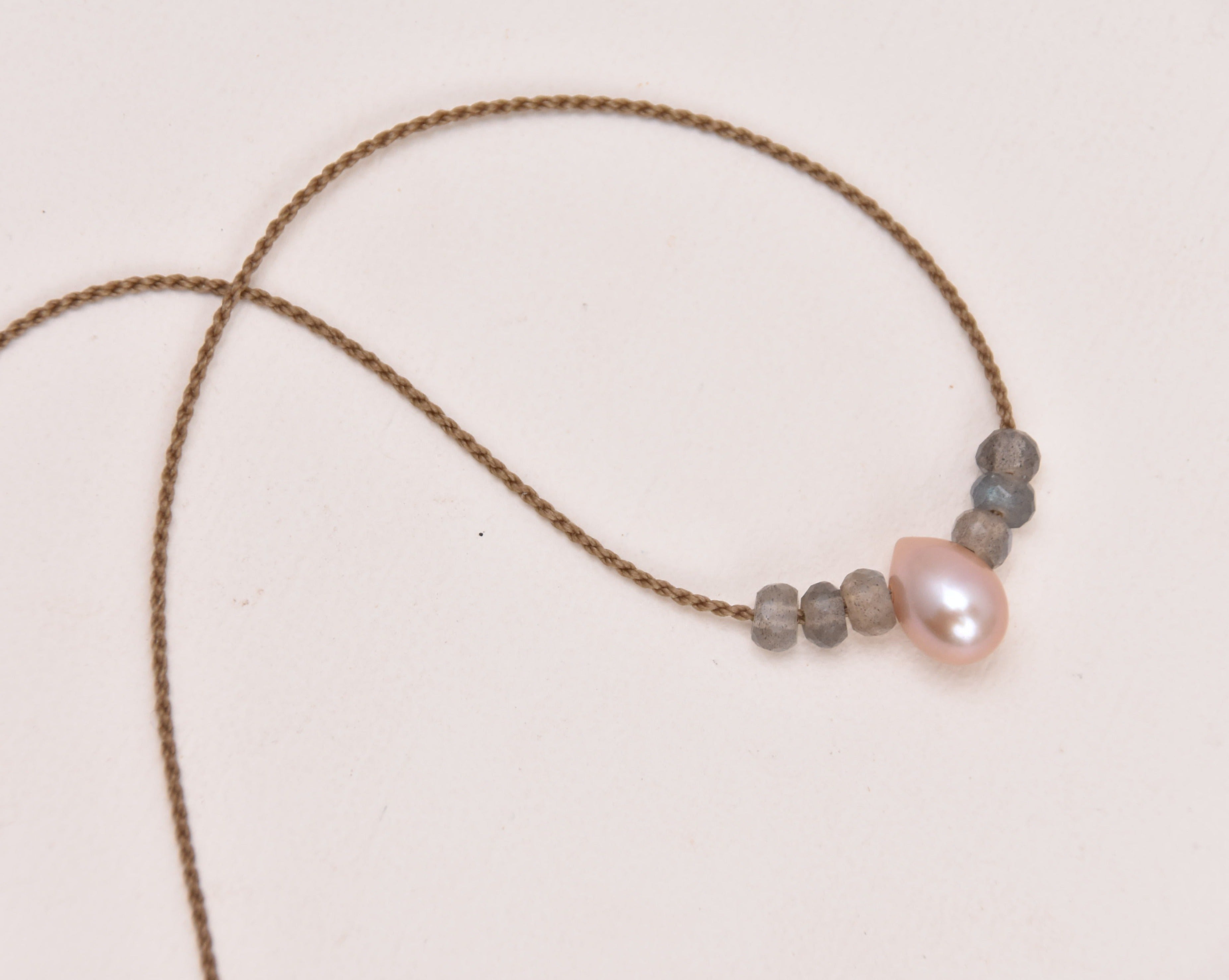 Labradorite + Teardrop Pearl Bohemian