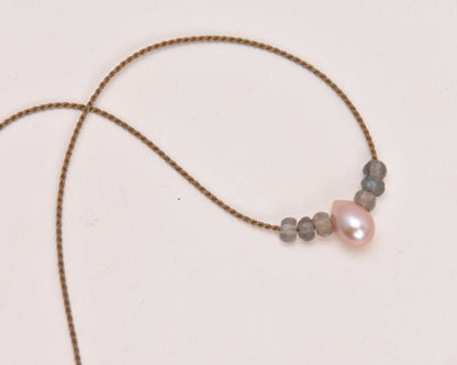 Labradorite + Teardrop Pearl Bohemian