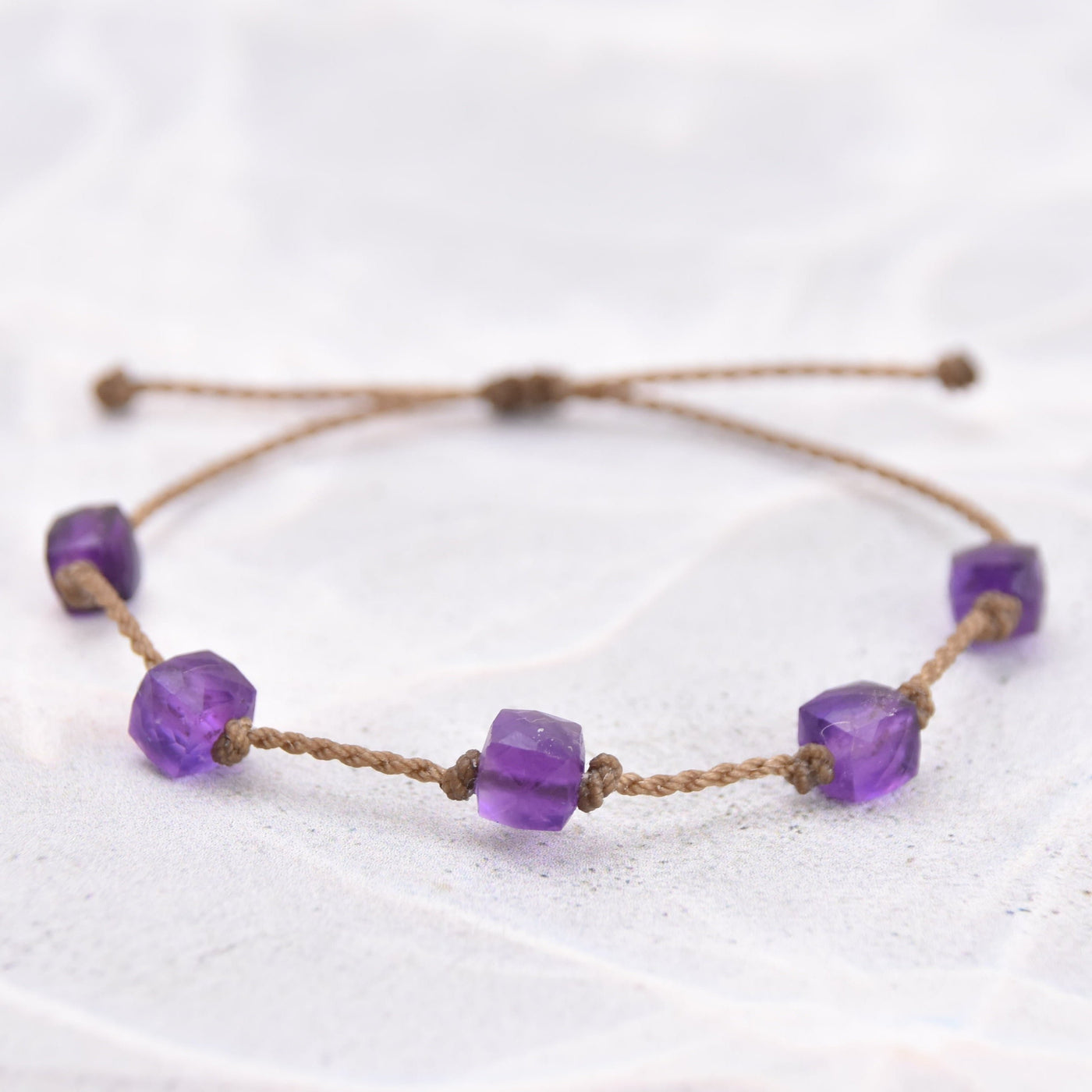 Amethyst Round & Cube - Bracelets