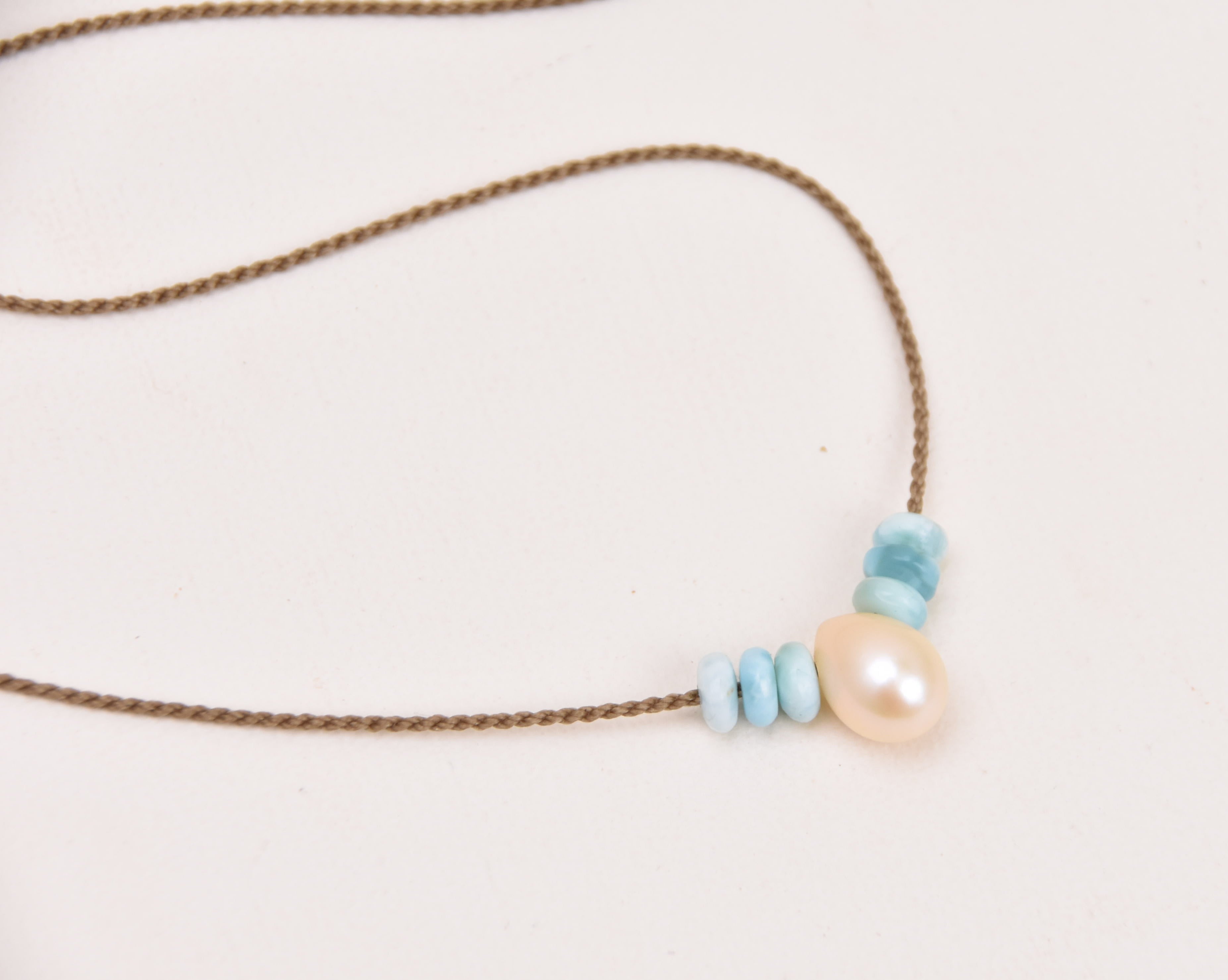 Larimar + Teardrop Pearl Bohemian