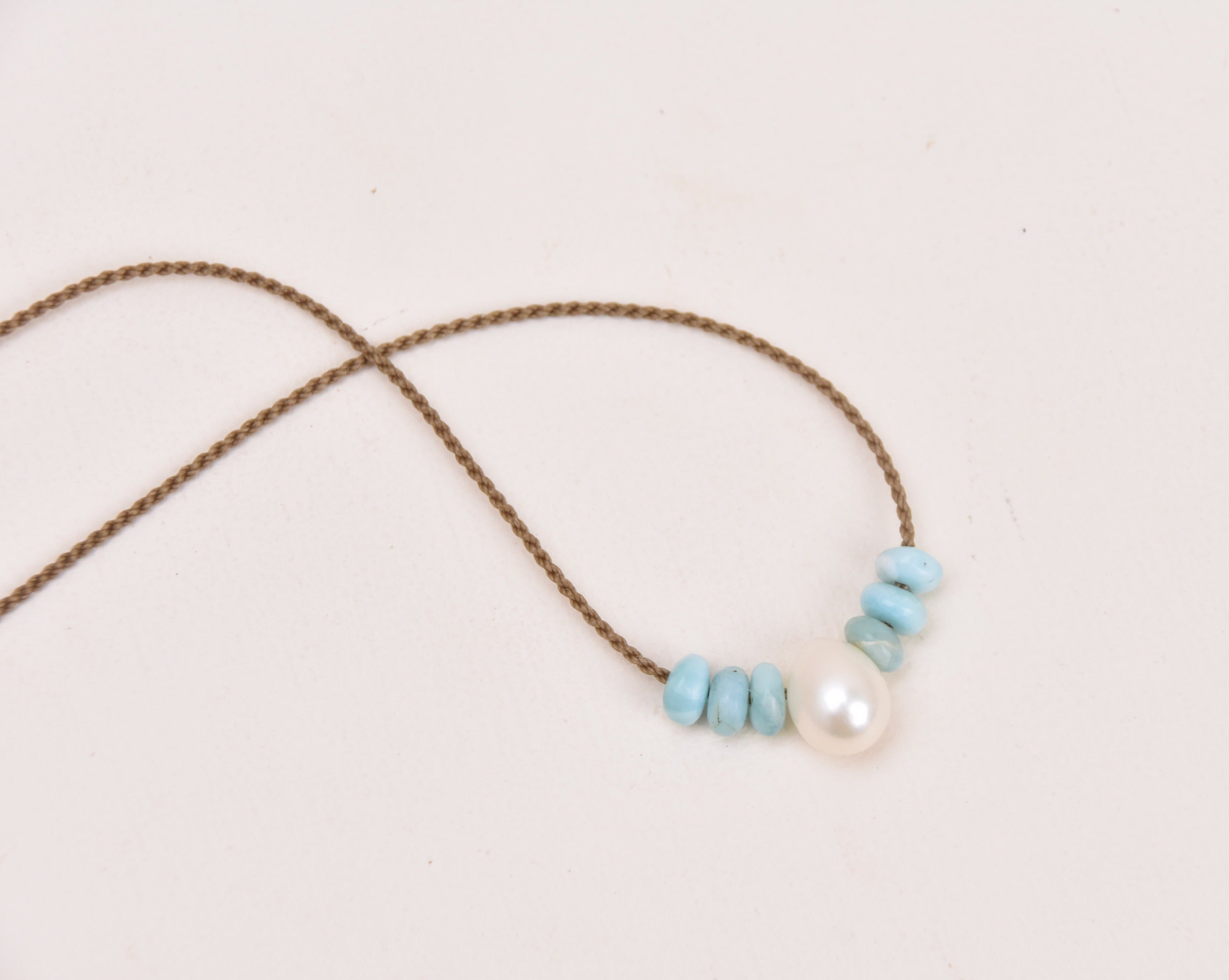 Larimar + Teardrop Pearl Bohemian