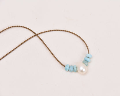 Larimar + Teardrop Pearl Bohemian