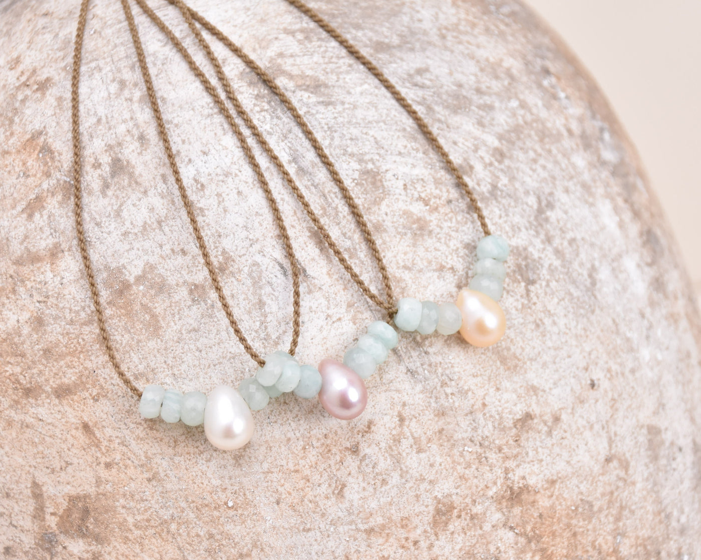 Amazonite + Teardrop Pearl Bohemian