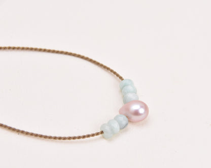 Amazonite + Teardrop Pearl Bohemian