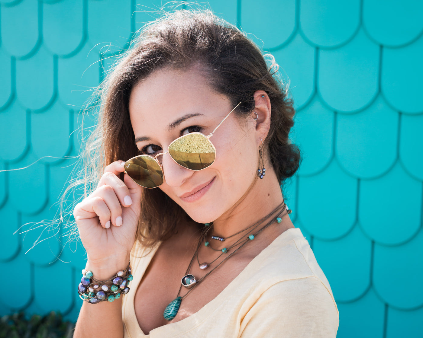 Dainty Pearl Loop Earrings