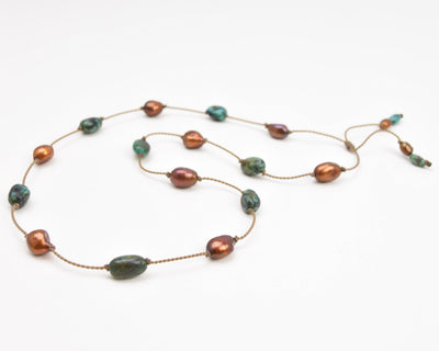 Pearl + Stone Duets - necklace + hatband