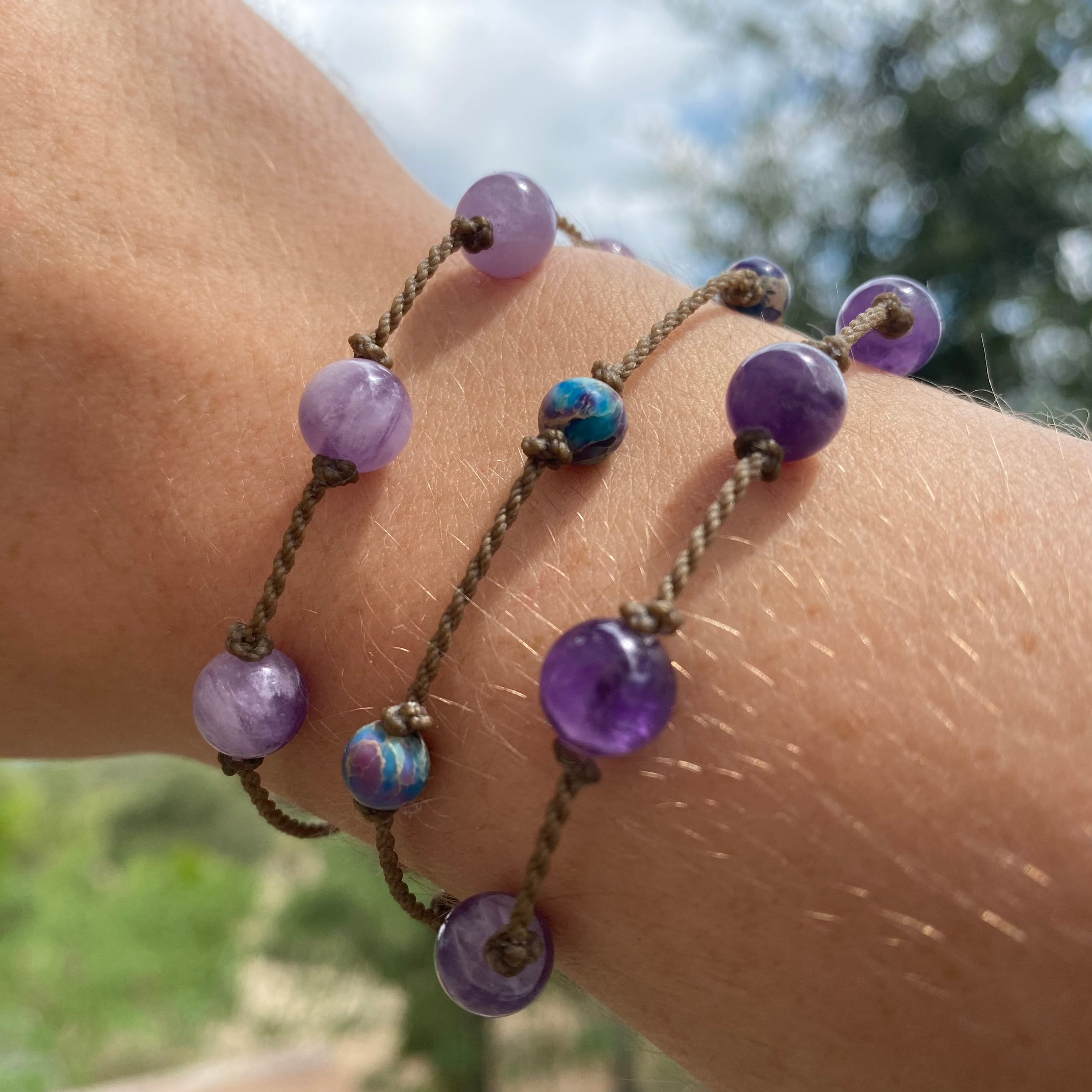 Purple Stones Bracelets