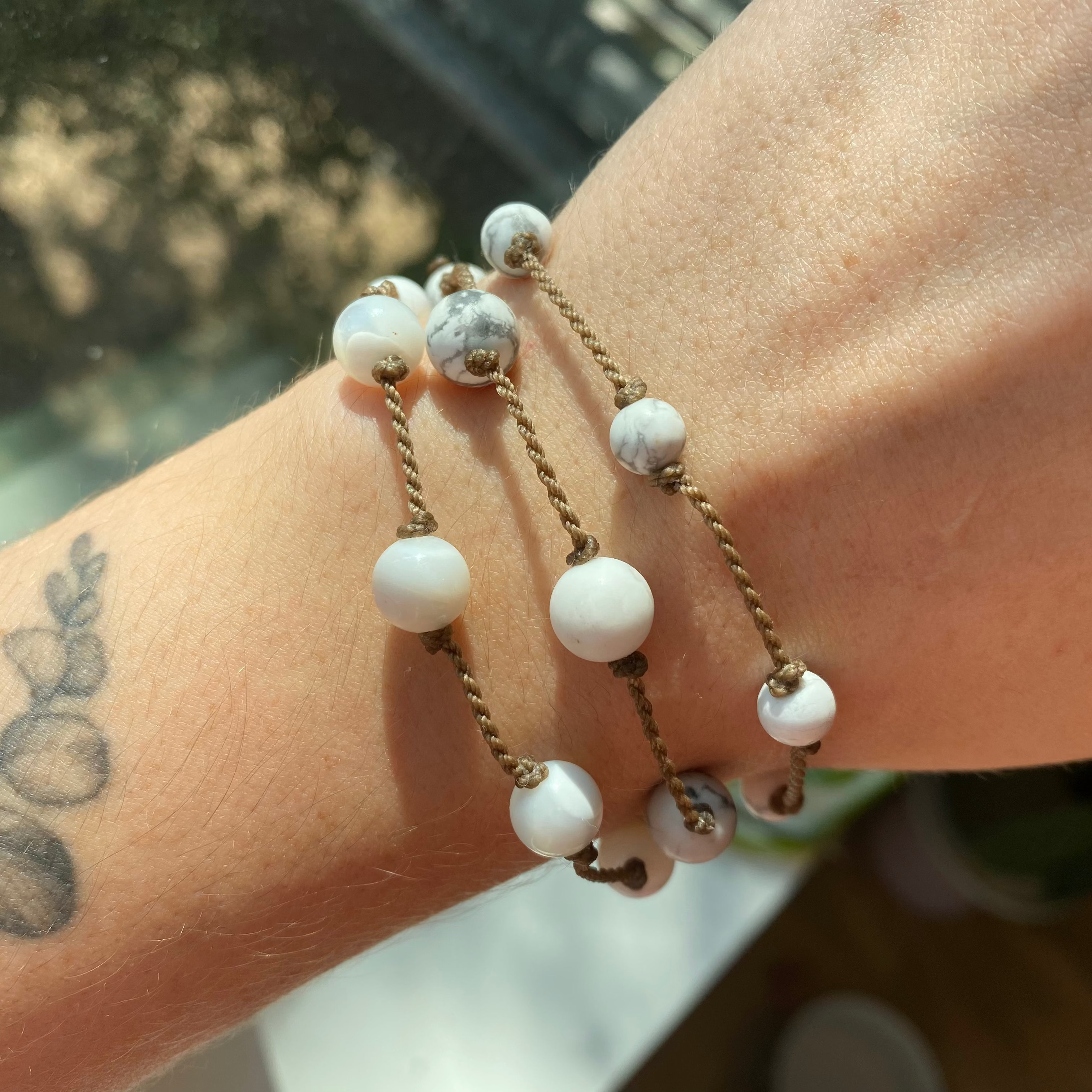 Opalite, Moonstone & Howlite Bracelets
