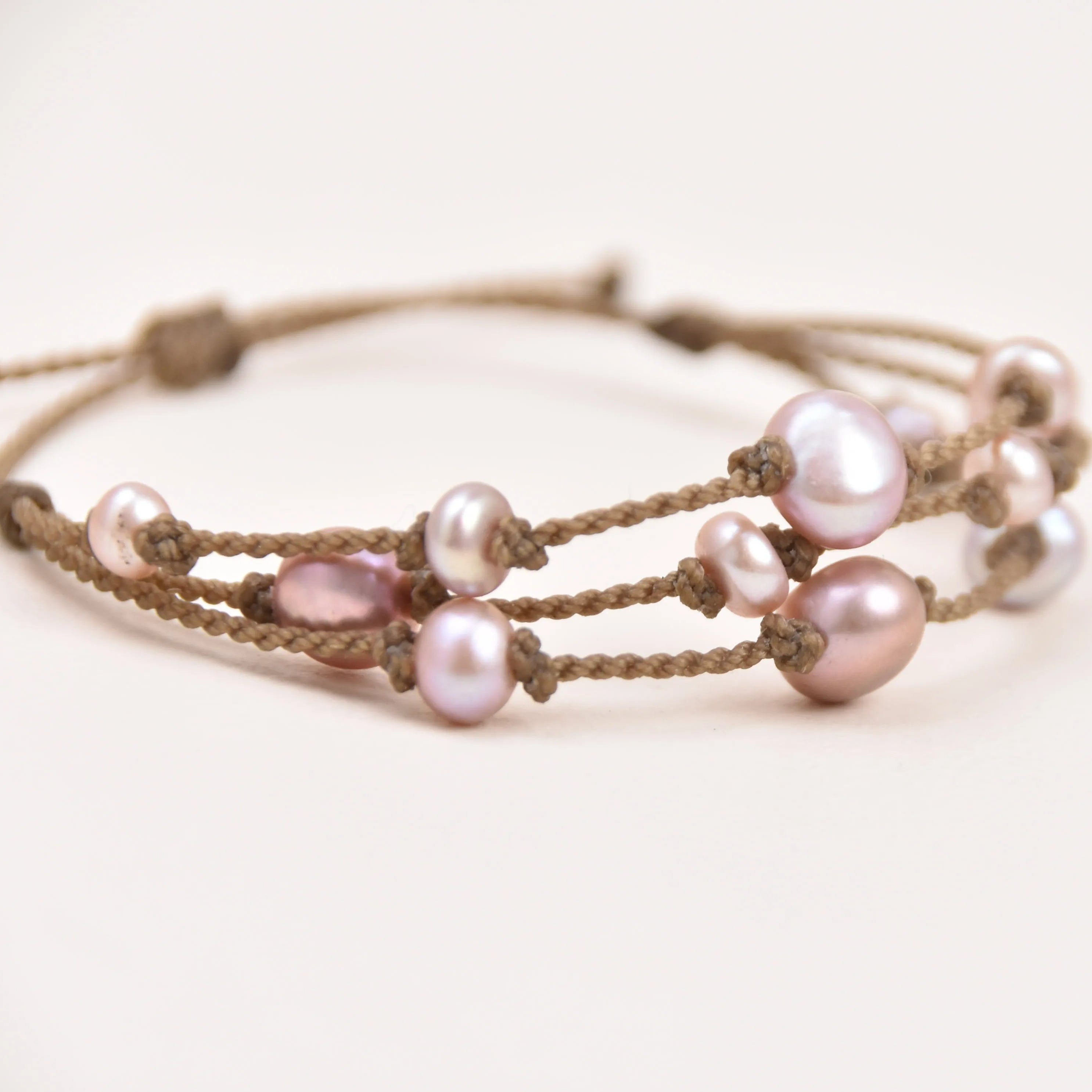Tula Blue's Journey Bracelet in pearl closeup