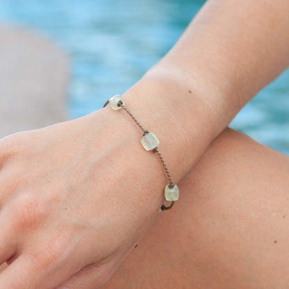 Amazonite, Prehnite, Chrysocolla & Pink Opal Cube Bracelets