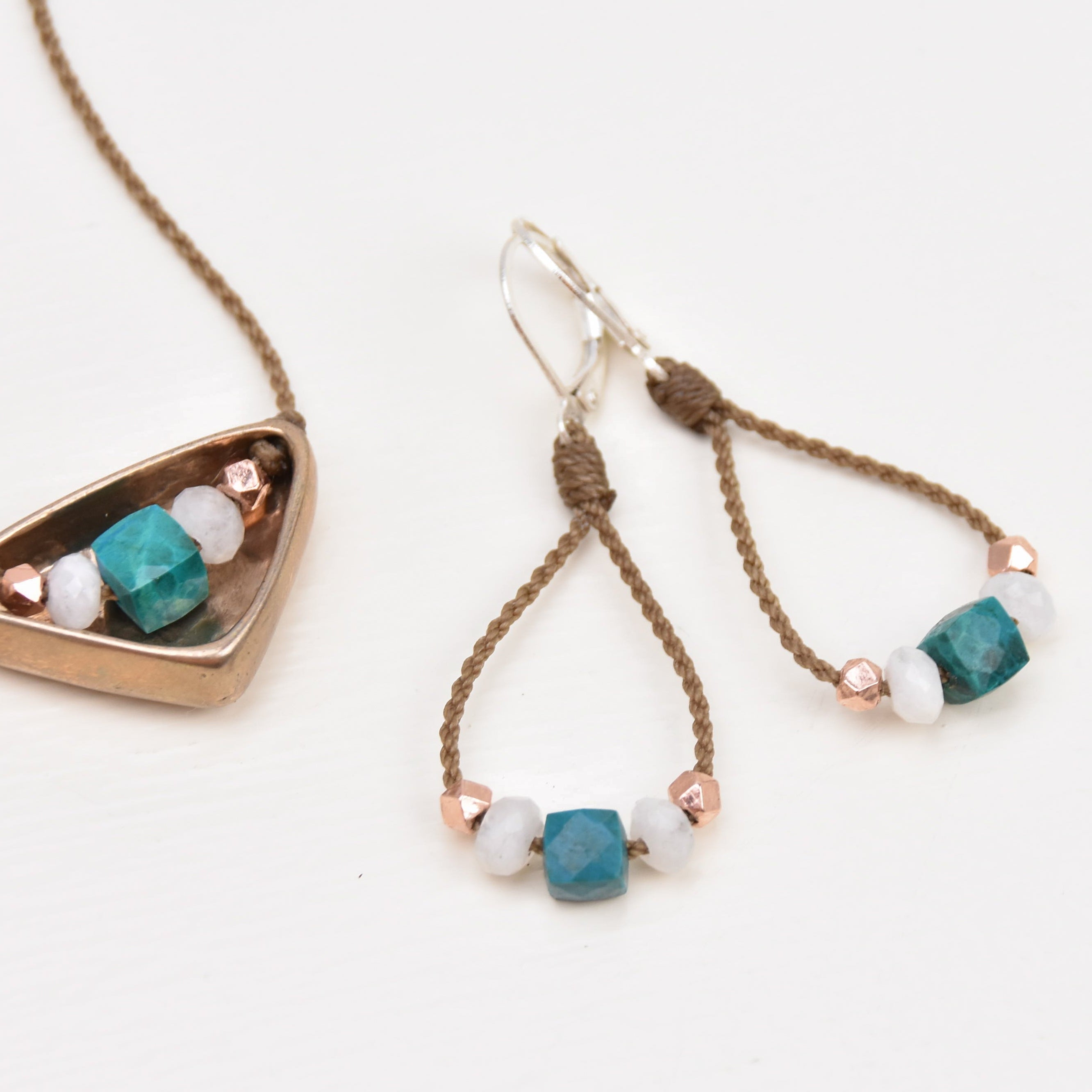 Bohemian Pearl + Stone Earrings