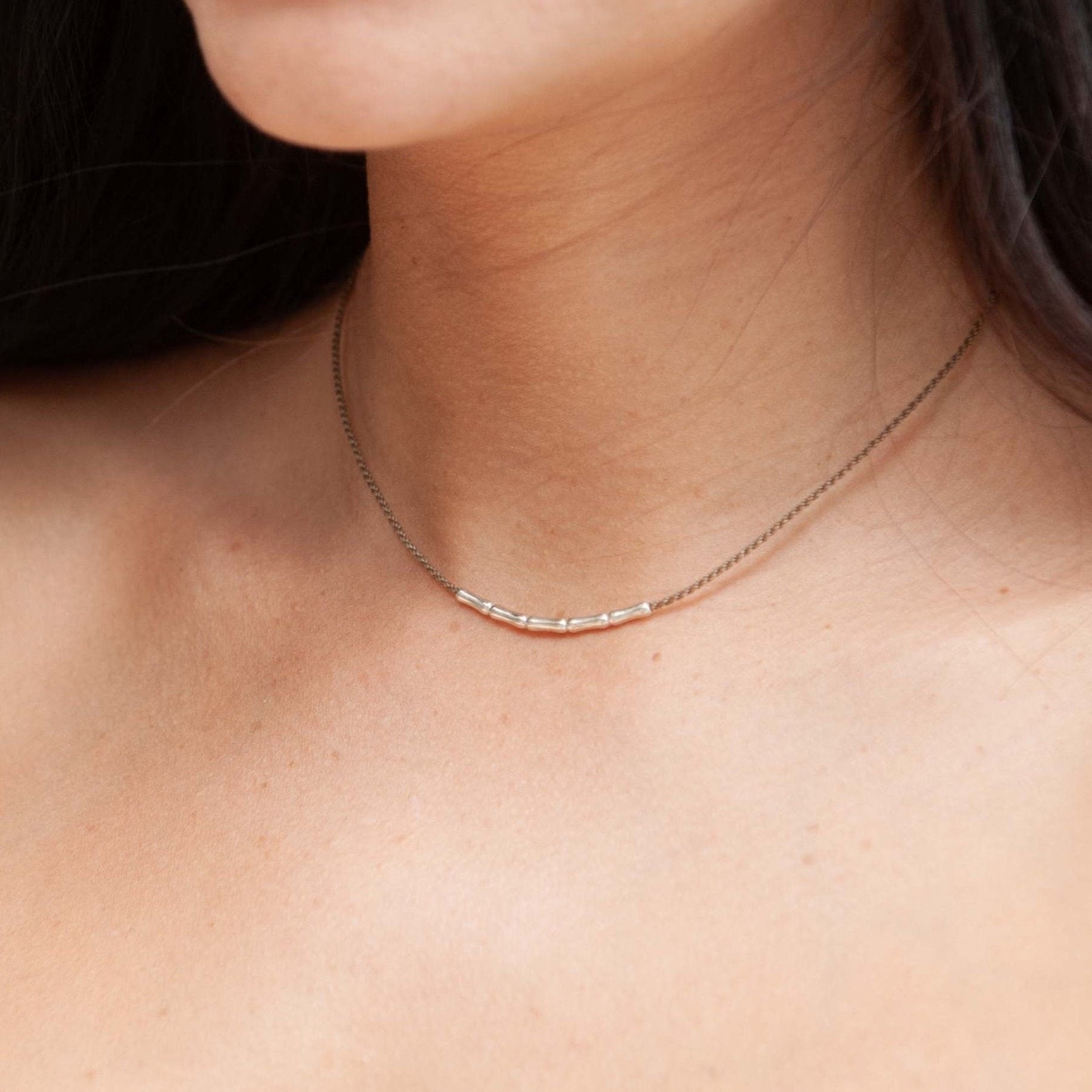 Silver Bamboo Necklace