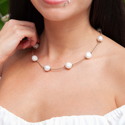 Empress Necklace-0047-White Pearl Baroque Large